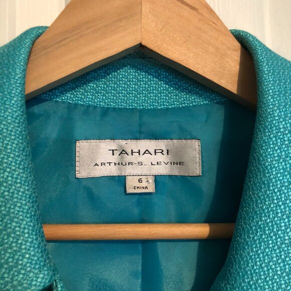 Tahari teal blazer - Picture 3 of 5